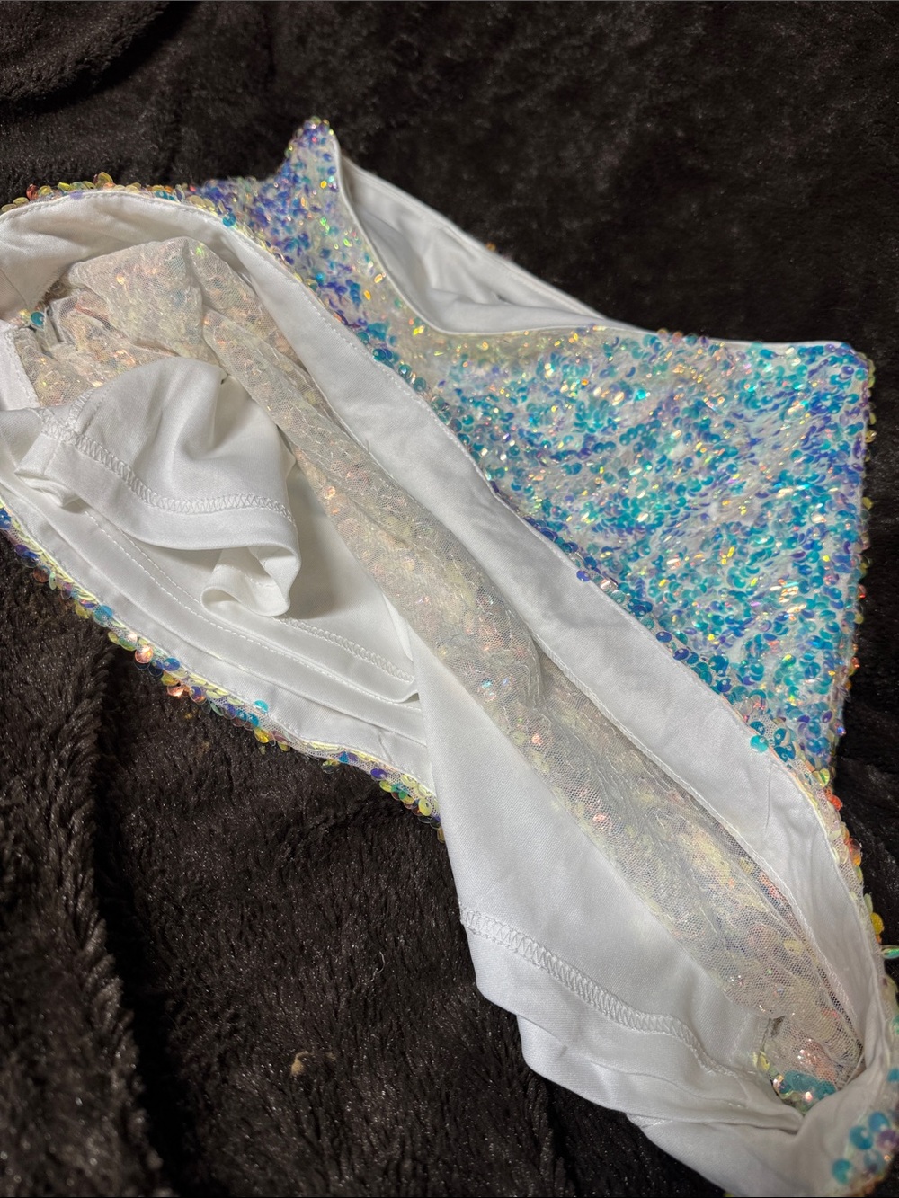 Endless Rose Iridescent Sequin Side Zip Mini Skirt - Blueish Purpleish Size M - Picture 5 of 16